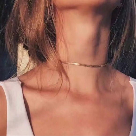 NEW 18K Gold Flat Blade Snake Link Chain Necklace - Picture 5 of 6